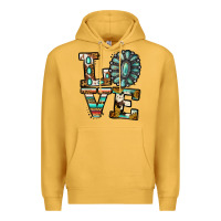Mustard Turquoise Love Premium Hoodie - Jasminsmagicworld