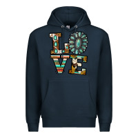 Navy Turquoise Love Premium Hoodie - Jasminsmagicworld