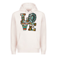 Pale Pink Turquoise Love Premium Hoodie - Jasminsmagicworld