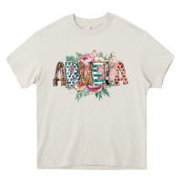 Cream abuela flowers Heavy Core Tee - RacoonDesign