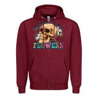 Burgundy find someone who grows flowers Zipper Hoodie - Zillion Design Studio