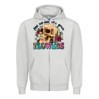Dove Grey find someone who grows flowers Zipper Hoodie - Zillion Design Studio