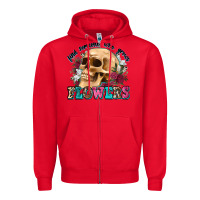 Red find someone who grows flowers Zipper Hoodie - Zillion Design Studio
