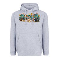 Heather Grey western farm trucks farm animals Heavyweight Hoodie - FaDigitalArtStudio