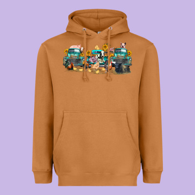 Western Farm Trucks Farm Animals Heavyweight Hoodie Designed By Fadigitalartstudio