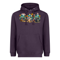Plum western farm trucks farm animals Heavyweight Hoodie - FaDigitalArtStudio