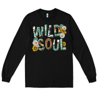 Black western wild soul with sunflowers Long Sleeve Tee - texasbilliewilder
