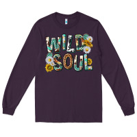 Plum western wild soul with sunflowers Long Sleeve Tee - texasbilliewilder