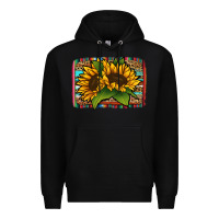 Black Sunflower With Serape Background Premium Hoodie - Jasminsmagicworld