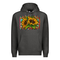 Charcoal Heather Sunflower With Serape Background Premium Hoodie - Jasminsmagicworld