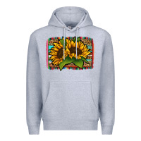 Heather Grey Sunflower With Serape Background Premium Hoodie - Jasminsmagicworld