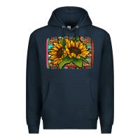 Navy Sunflower With Serape Background Premium Hoodie - Jasminsmagicworld