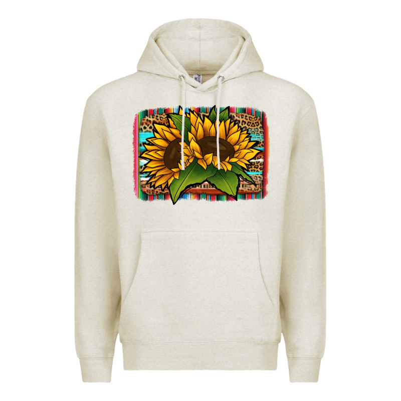Sunflower With Serape Background Premium Hoodie by Jasminsmagicworld | Teevron