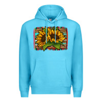 Ocean Blue Sunflower With Serape Background Premium Hoodie - Jasminsmagicworld