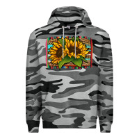 Slate Camo Sunflower With Serape Background Premium Hoodie - Jasminsmagicworld