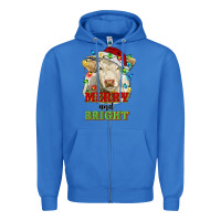 True Royal merry and bright charolais cattle cow with christm Zipper Hoodie - RanaPortraitStore