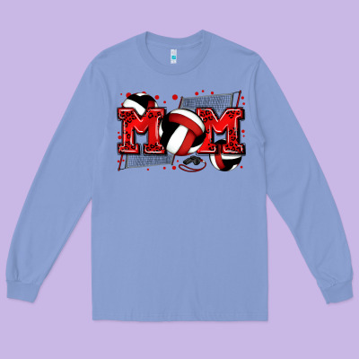 Mom Volleyball Long Sleeve Tee Designed By Zillion Design Studio