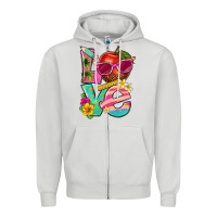 Dove Grey love summer teacher Zipper Hoodie - texasbilliewilder