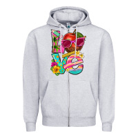 Heather Grey love summer teacher Zipper Hoodie - texasbilliewilder