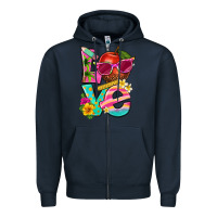 Navy love summer teacher Zipper Hoodie - texasbilliewilder