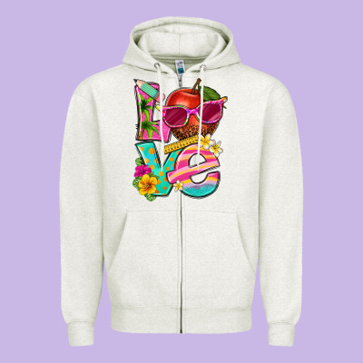Love Summer Teacher Zipper Hoodie Designed By Texasbilliewilder
