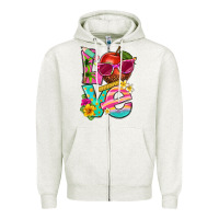 Oatmeal Heather love summer teacher Zipper Hoodie - texasbilliewilder