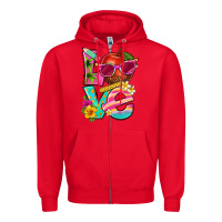 Red love summer teacher Zipper Hoodie - texasbilliewilder