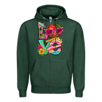 Sports Green love summer teacher Zipper Hoodie - texasbilliewilder