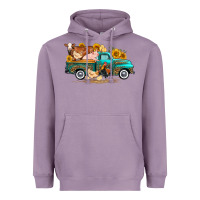 Lavender western farm truck farm animals Heavyweight Hoodie - FaDigitalArtStudio