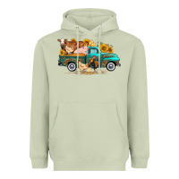 Matcha western farm truck farm animals Heavyweight Hoodie - FaDigitalArtStudio