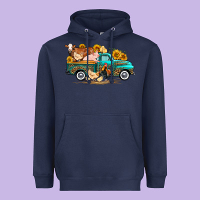 Western Farm Truck Farm Animals Heavyweight Hoodie Designed By Fadigitalartstudio
