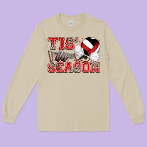 Tis' The Season Volleyball Long Sleeve Tee Designed By Zillion Design Studio