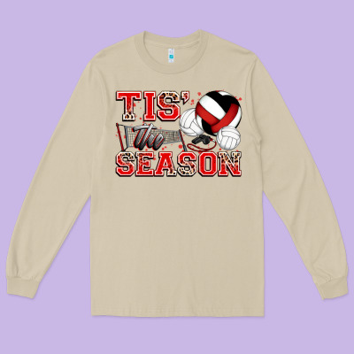 Tis' The Season Volleyball Long Sleeve Tee Designed By Zillion Design Studio