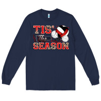 Navy tis' the season volleyball Long Sleeve Tee - Zillion Design Studio