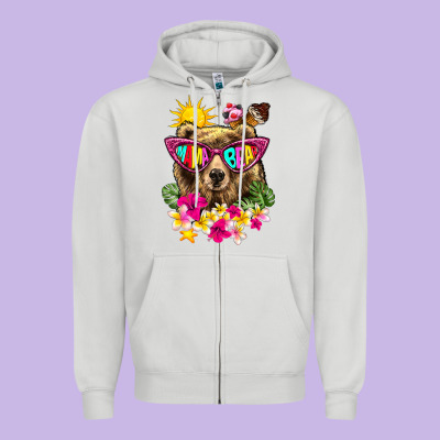 Mama Bear Summer Zipper Hoodie Designed By Texasbilliewilder