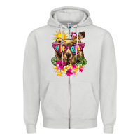 Dove Grey mama bear summer Zipper Hoodie - texasbilliewilder