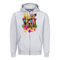 Heather Grey mama bear summer Zipper Hoodie - texasbilliewilder