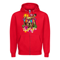 Red mama bear summer Zipper Hoodie - texasbilliewilder