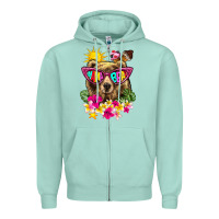 Seafoam mama bear summer Zipper Hoodie - texasbilliewilder