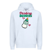 White Drinking Buddies Premium Hoodie - Jasminsmagicworld