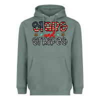 Sage stars and stripes Heavyweight Hoodie - CowhideDigitalArt