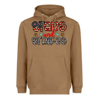 Toasted Coconut stars and stripes Heavyweight Hoodie - CowhideDigitalArt