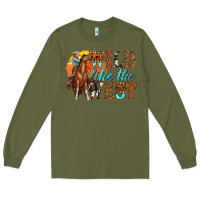 Army Green wild like west Long Sleeve Tee - texasbilliewilder