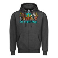Charcoal Heather cowboy in training Zipper Hoodie - Zillion Design Studio