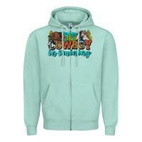 Seafoam cowboy in training Zipper Hoodie - Zillion Design Studio