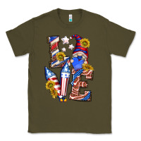 Army Green love 4th of july with gnome Classic Tee - texasbilliewilder