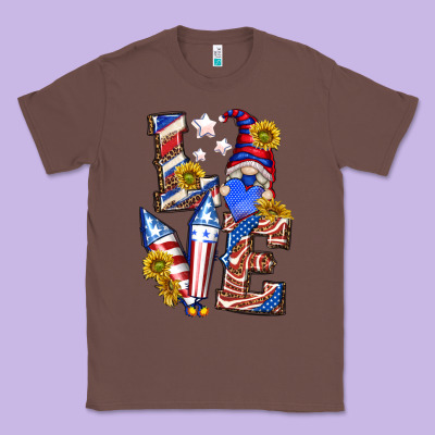 Classic Tee love 4th of july with gnome