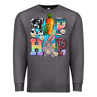 Charcoal Heather hip hop easter rabbit Premium Sweatshirt - AdoDesignShop