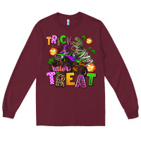 Burgundy trick rawr treat Long Sleeve Tee - AdoDesignShop