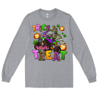 Heather Grey trick rawr treat Long Sleeve Tee - AdoDesignShop